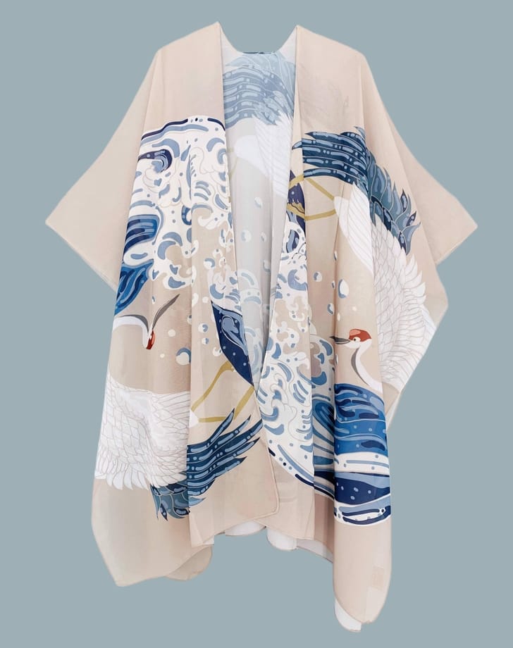 JC Sunny Fashion Japanese Crane Artwork Kimono - Little Miss Muffin Children & Home