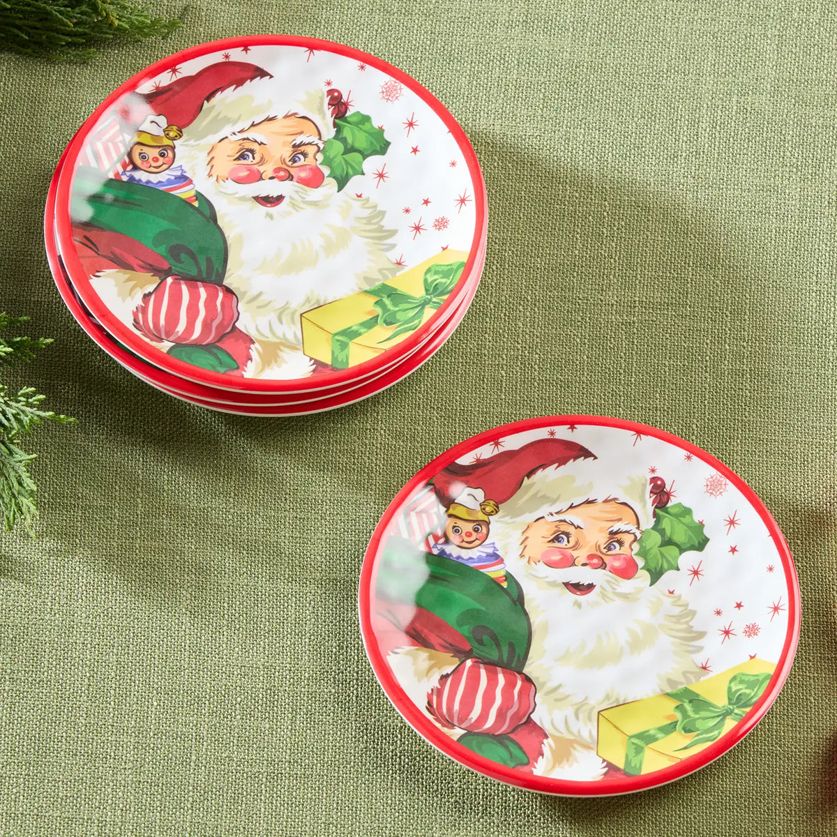 Certified International Holly Tree Set of 4 Melamine 6" Canape Plates - Little Miss Muffin Children & Home