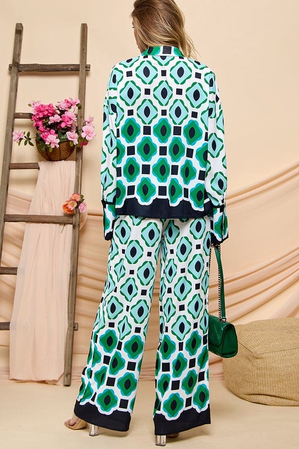 Cezele Cezele Geometric Print Pants Set - Little Miss Muffin Children & Home