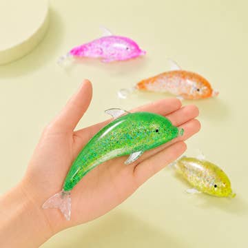 Sensibling Corp Glitter Dolphin Squeeze Squishy Stress Relief Toy - Little Miss Muffin Children & Home
