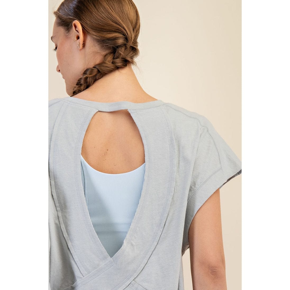 Rae Mode Cotton Slub Short Sleeve Open Back Top - Little Miss Muffin Children & Home