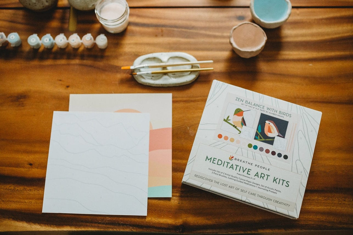 Breathe People Breathe People Zen Balance with Birds Meditative Art Paint By Number Kit - Little Miss Muffin Children & Home