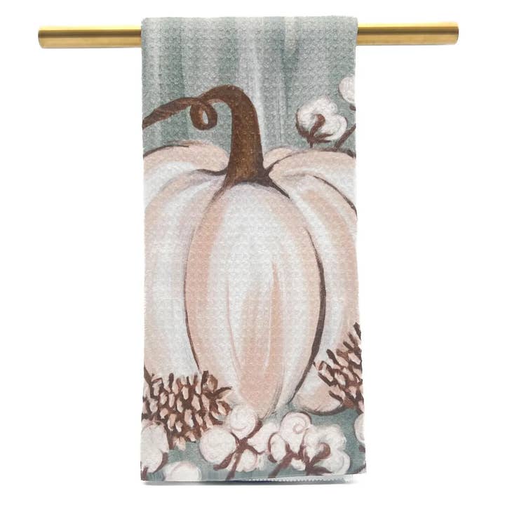 Rachel Brooks Design Cotton Pumpkin Tea Towel - Little Miss Muffin Children & Home