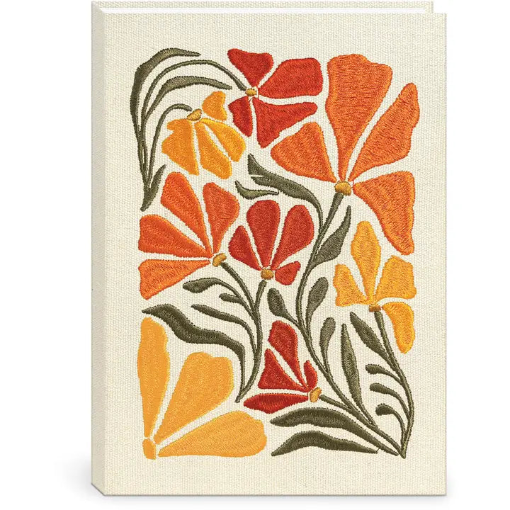 Flower Market Poppy Fabric Embroidered Journal