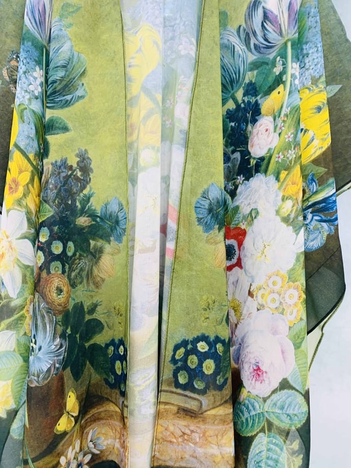 JC Sunny Fashion Green-Multi Oil Painting Kimono - Little Miss Muffin Children & Home