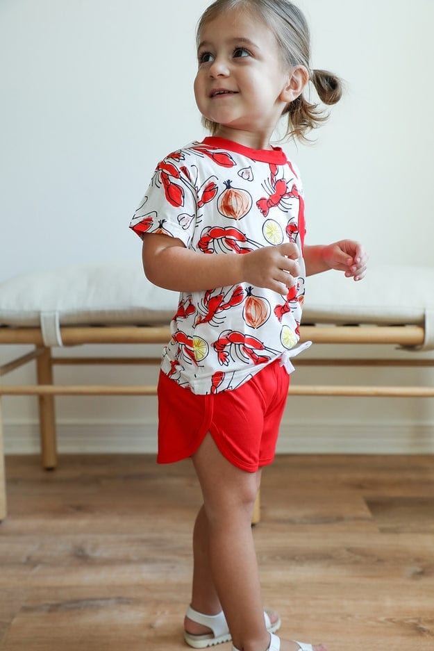 Southern Slumber Southern Slumber Crawfish Bamboo Varsity Short Set T-Shirt & Shorts - Little Miss Muffin Children & Home