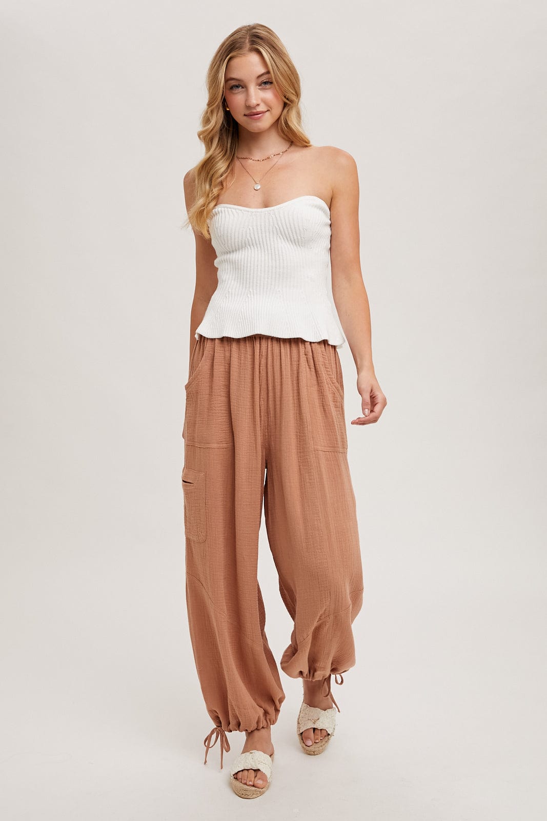 Bluivy Bluivy Jogger Harem Drawstring Pants, Clay - Little Miss Muffin Children & Home