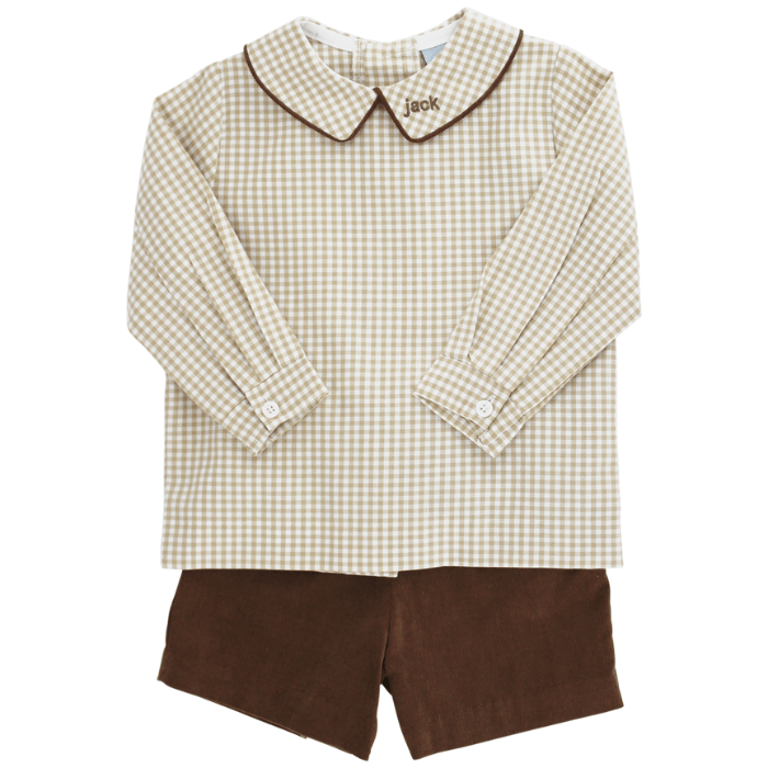 Bailey Boys Bailey Boys Elastic Waist Short -Chocolate Brown Cord - Little Miss Muffin Children & Home