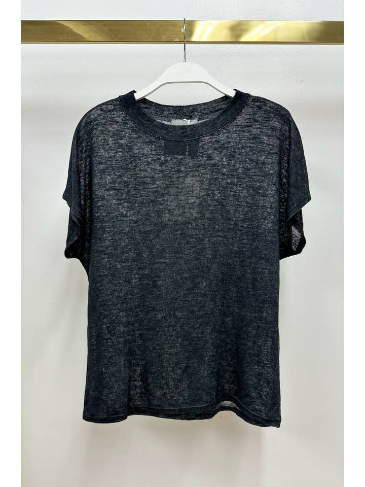 Milio Milano Lightweight Short Sleeve Boyfriend T-Shirt in Black - Little Miss Muffin Children & Home
