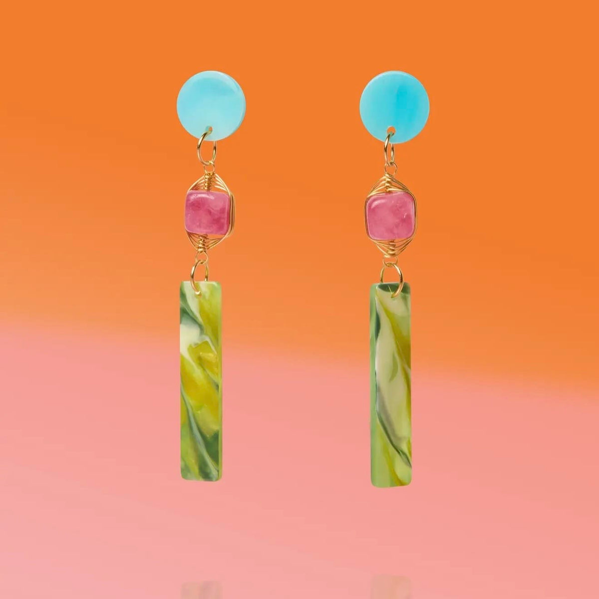 Tribe + Temple Jade Tropical Dangles - Little Miss Muffin Children & Home