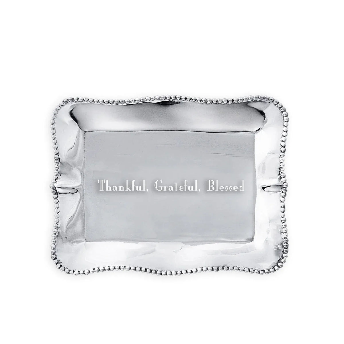 Beatriz Ball Pearl Denisse Rectangular Tray Engraved "Thankful, Grateful, Blessed" - Little Miss Muffin Children & Home