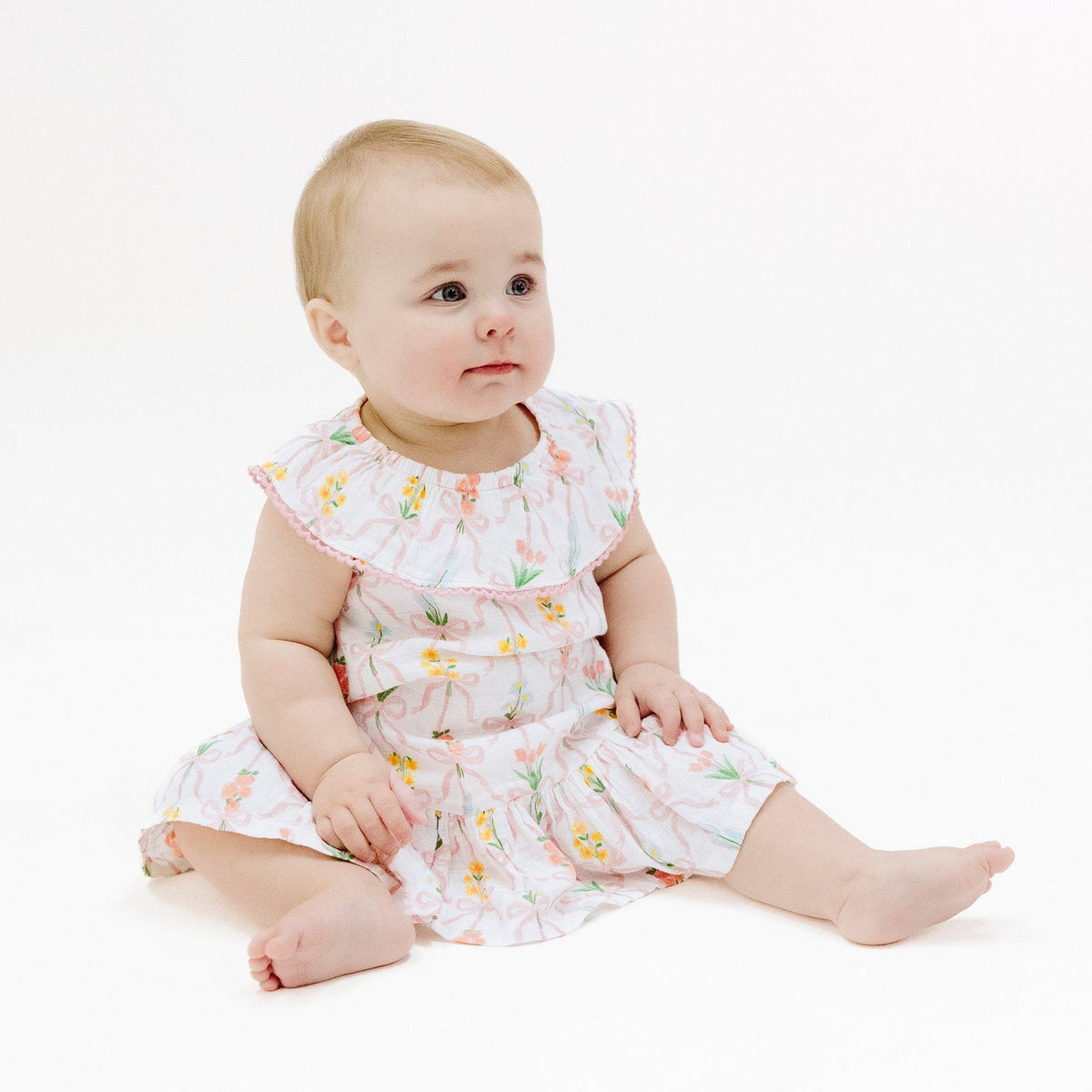 Angel Dear Angel Dear Circle Neck Ruffle Dress Ribbon Bouquets - Little Miss Muffin Children & Home