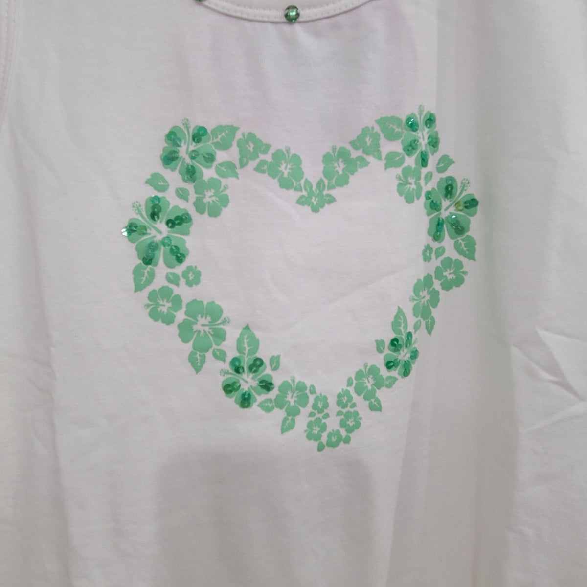 Joyous and Free Joyous and Free Hibiscus Swing Tank -White/Mint - Little Miss Muffin Children & Home