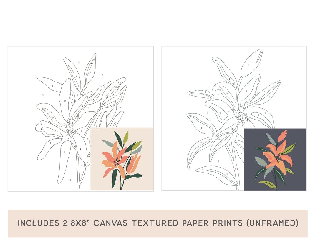 Breathe People Breathe People Lillies in Bloom Meditative Art Paint by Numbers Kit + Easel - Little Miss Muffin Children & Home