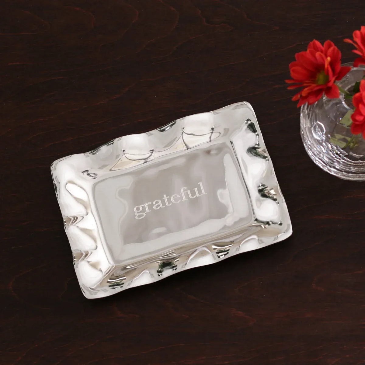 Beatriz Ball Vento Rectangular Tray Engraved "Grateful" - Little Miss Muffin Children & Home