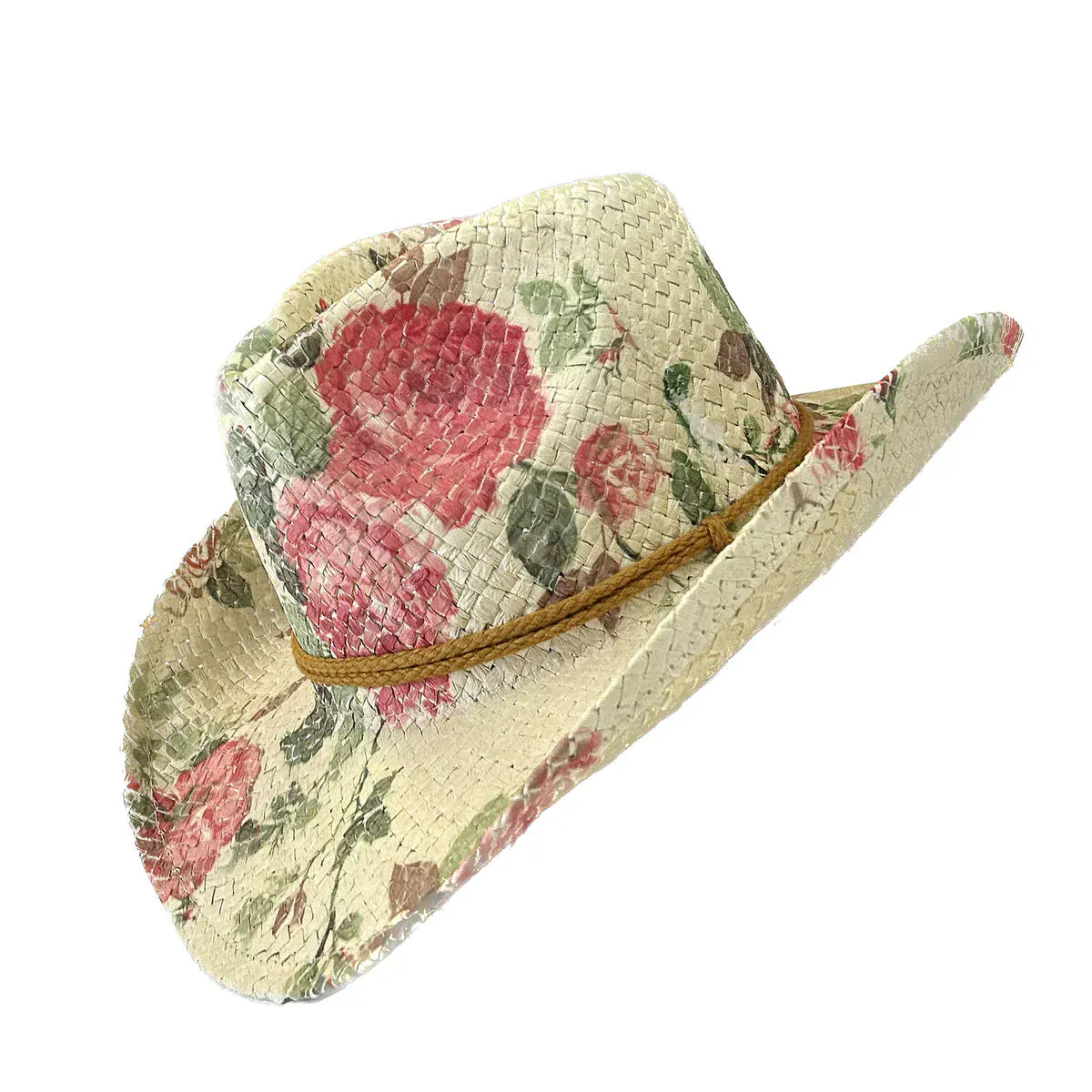 Rockmount Ranch Wear Floral Red & Green Print Straw Western Hat - Little Miss Muffin Children & Home