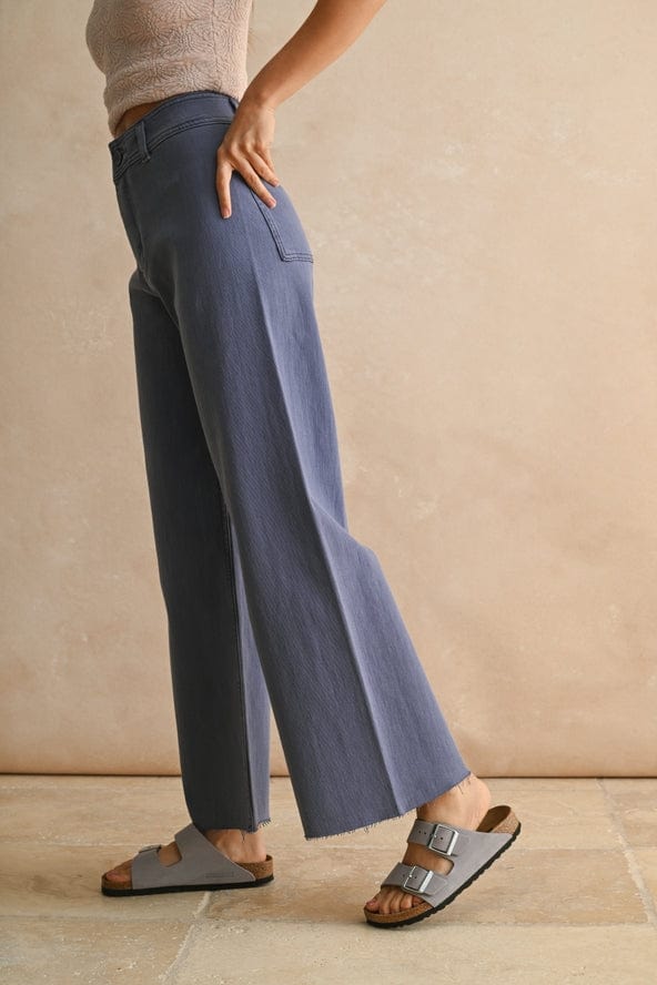Miou Muse Straight Wide Leg Denim Pants in Dusty Blue - Little Miss Muffin Children & Home