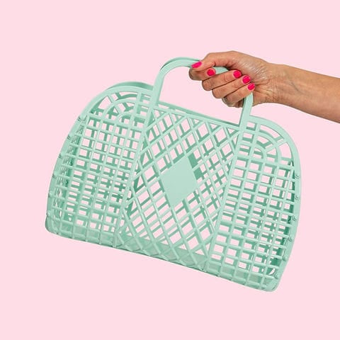 Retro Basket Jelly Bag in Jelly Mint Green