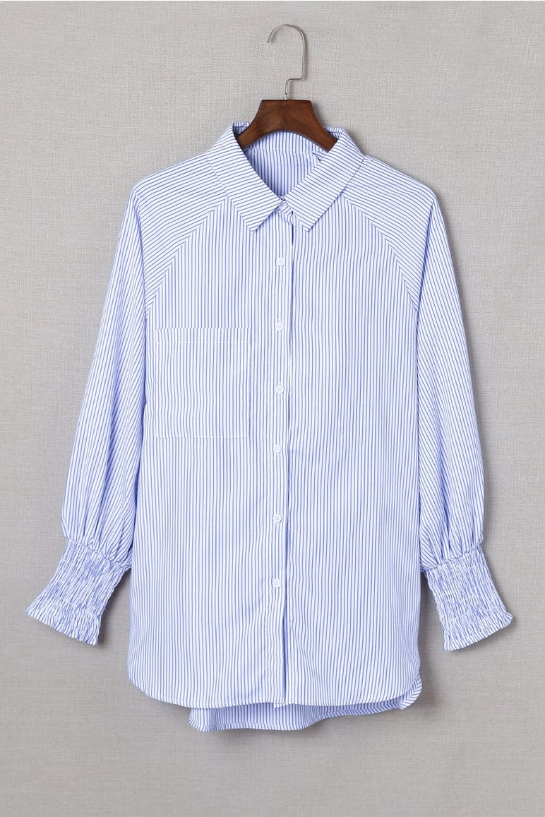 Little Daisy Closet Little Daisy Closet Smocked Cuff Striped Button Down Shirt - Little Miss Muffin Children & Home