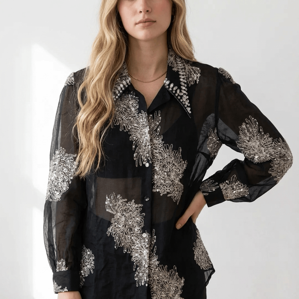 Timmy Woods Beverly Hills Pumba Black Organza Long Sleeve Shirt by Timmy Woods Beverly Hills - Little Miss Muffin Children & Home