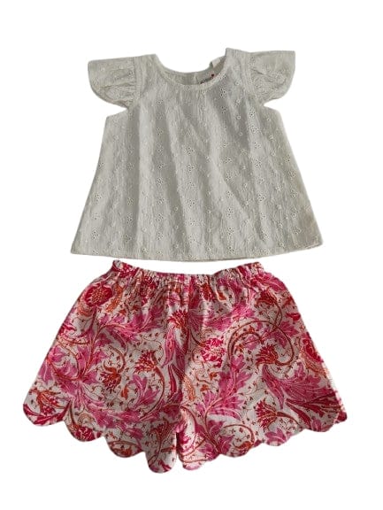 Yo Baby Reva Shorts and Top Set in White - Little Miss Muffin Children & Home