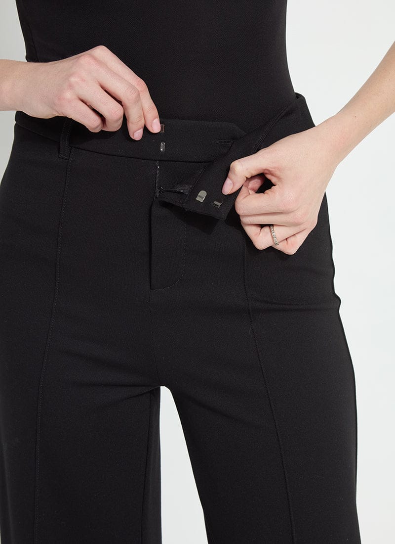Nadia Zip Front Ponte Trouser in Black