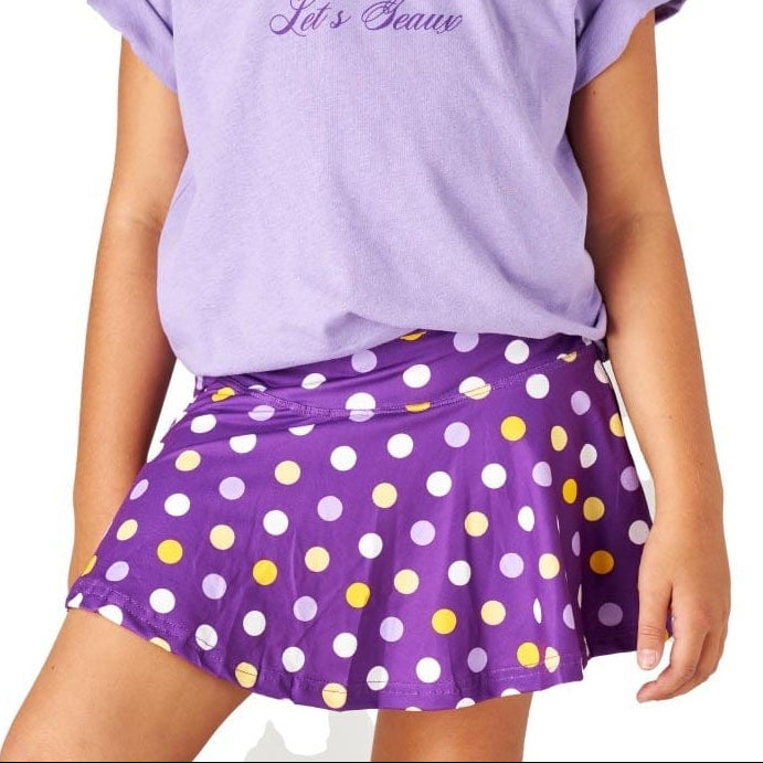 LSU dot print Sophia skort for girls