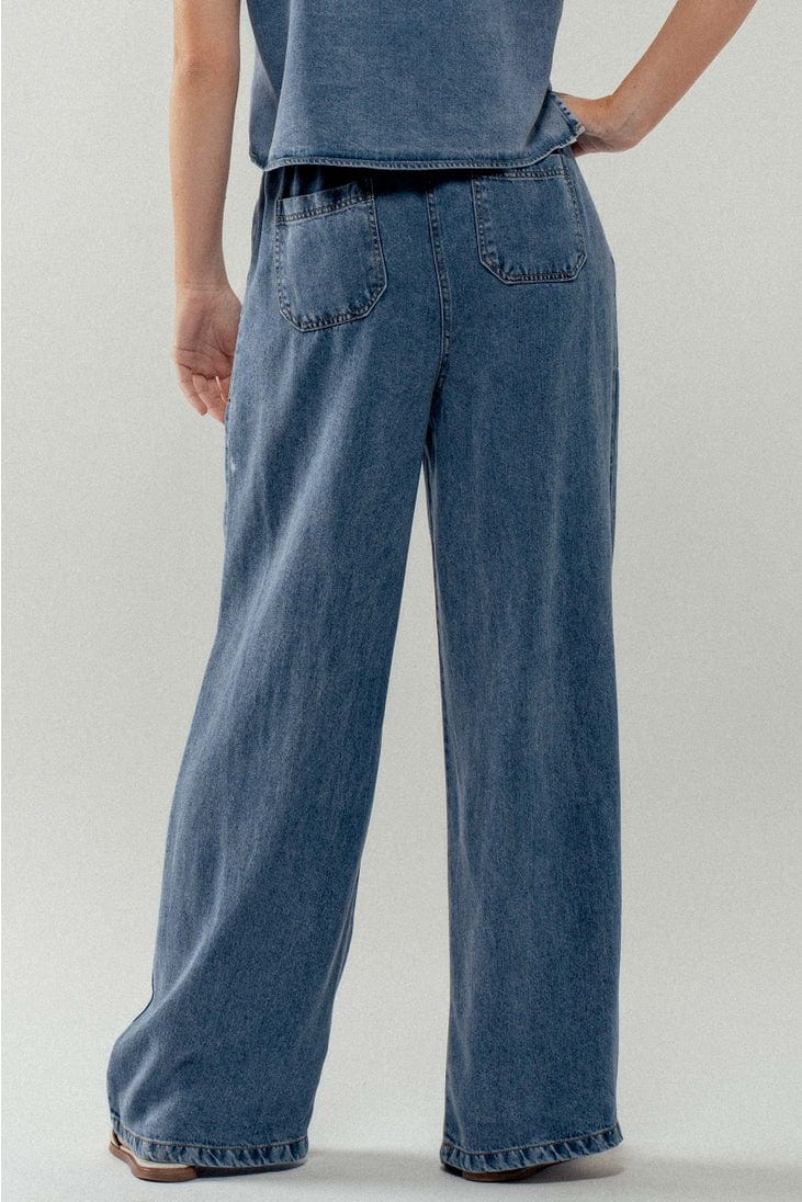 Urban Daizy Relaxed Drawstring Wide Leg Denim Pants - Little Miss Muffin Children & Home