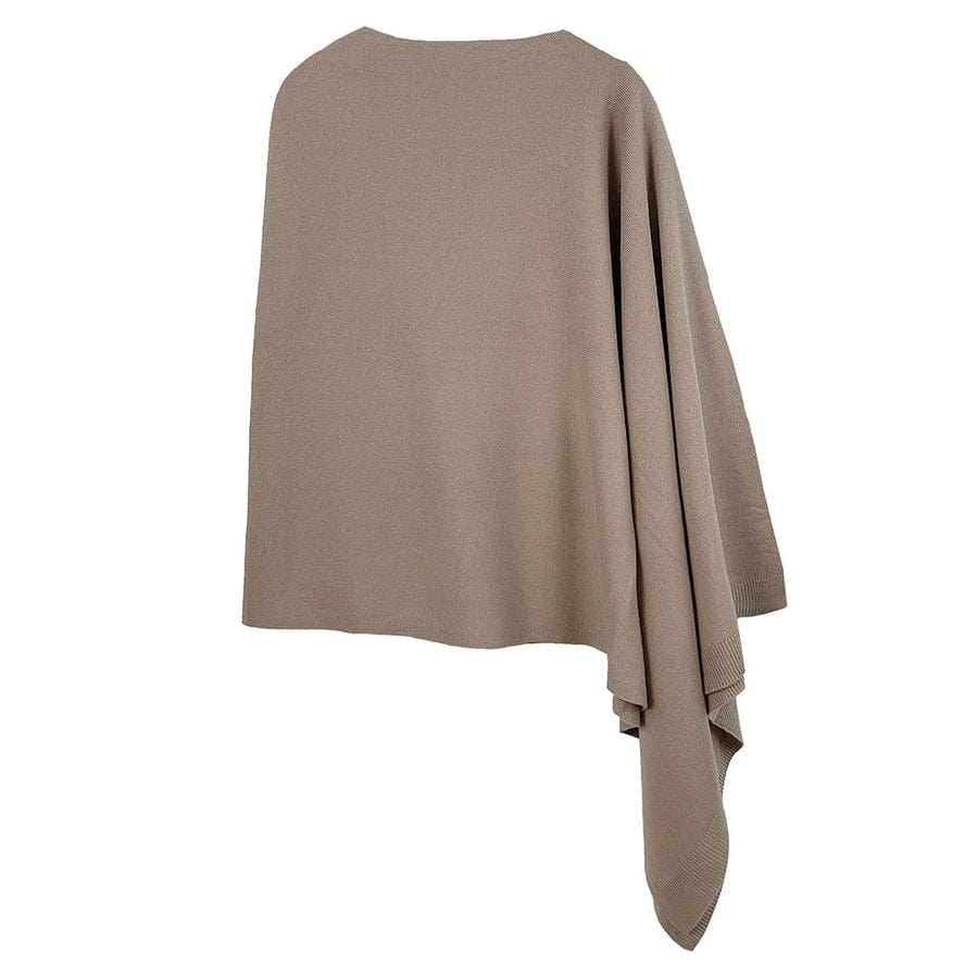 Fashion City Fashion City Light Tone Solid Diamond Shape Scarf Poncho, Taupe - Little Miss Muffin Children & Home