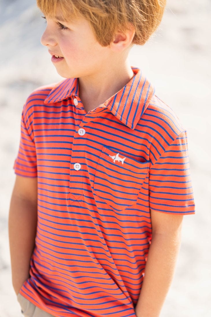 Saltwater Boys Company Banks Boys Polo Orange Stripe - Little Miss Muffin Children & Home