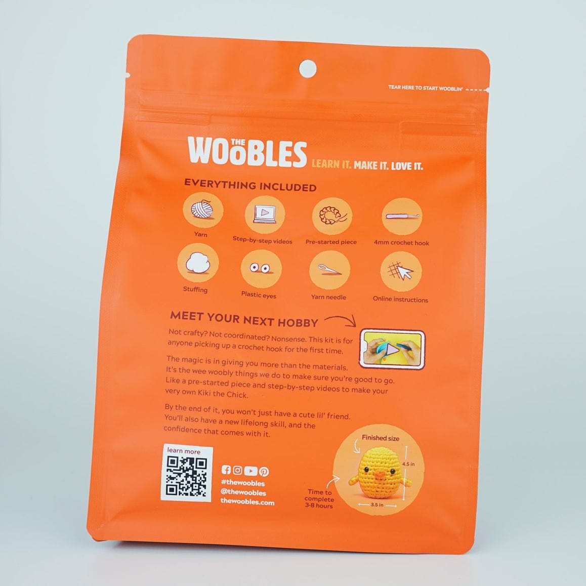 The Woobles The Woobles Kiki the Chick Beginner Crochet Kit - Little Miss Muffin Children & Home