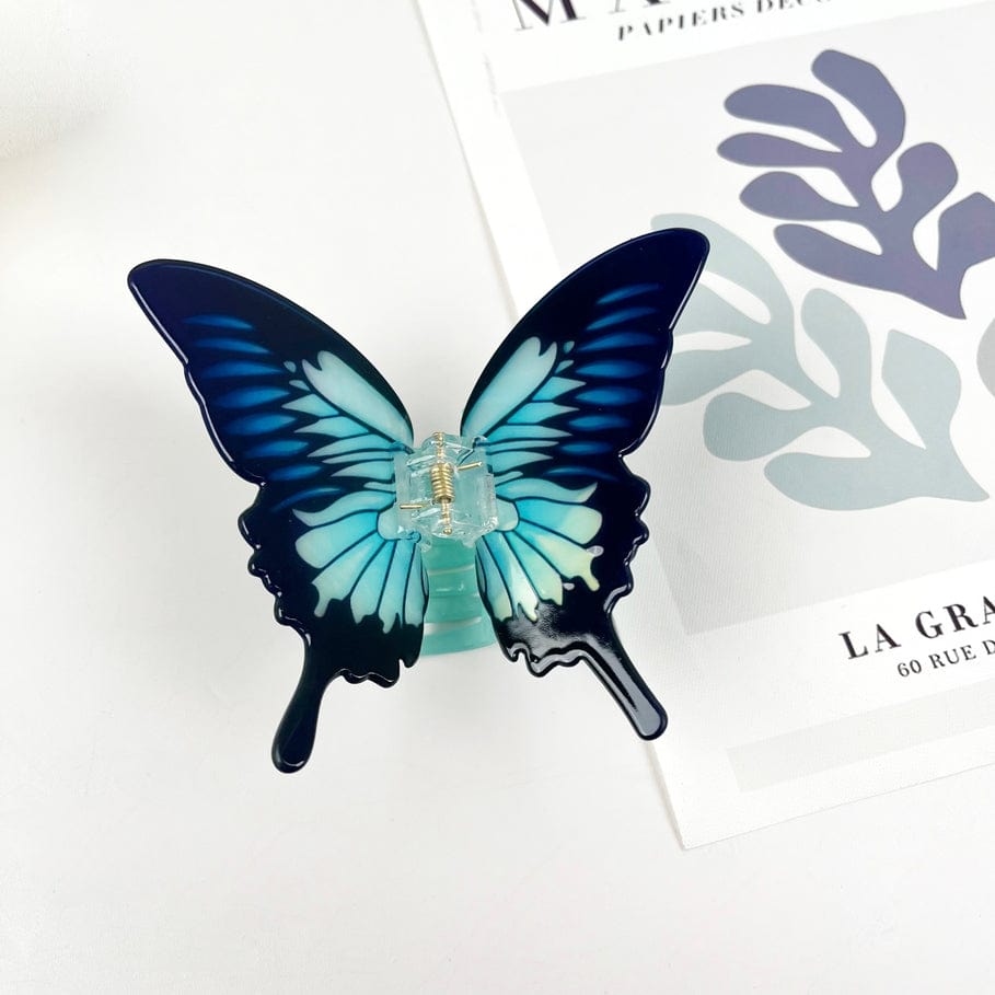 The Diva Soap The Diva Soap Acetate Large Butterfly Hair Clip Animal Claw Clip in Blue - Little Miss Muffin Children & Home