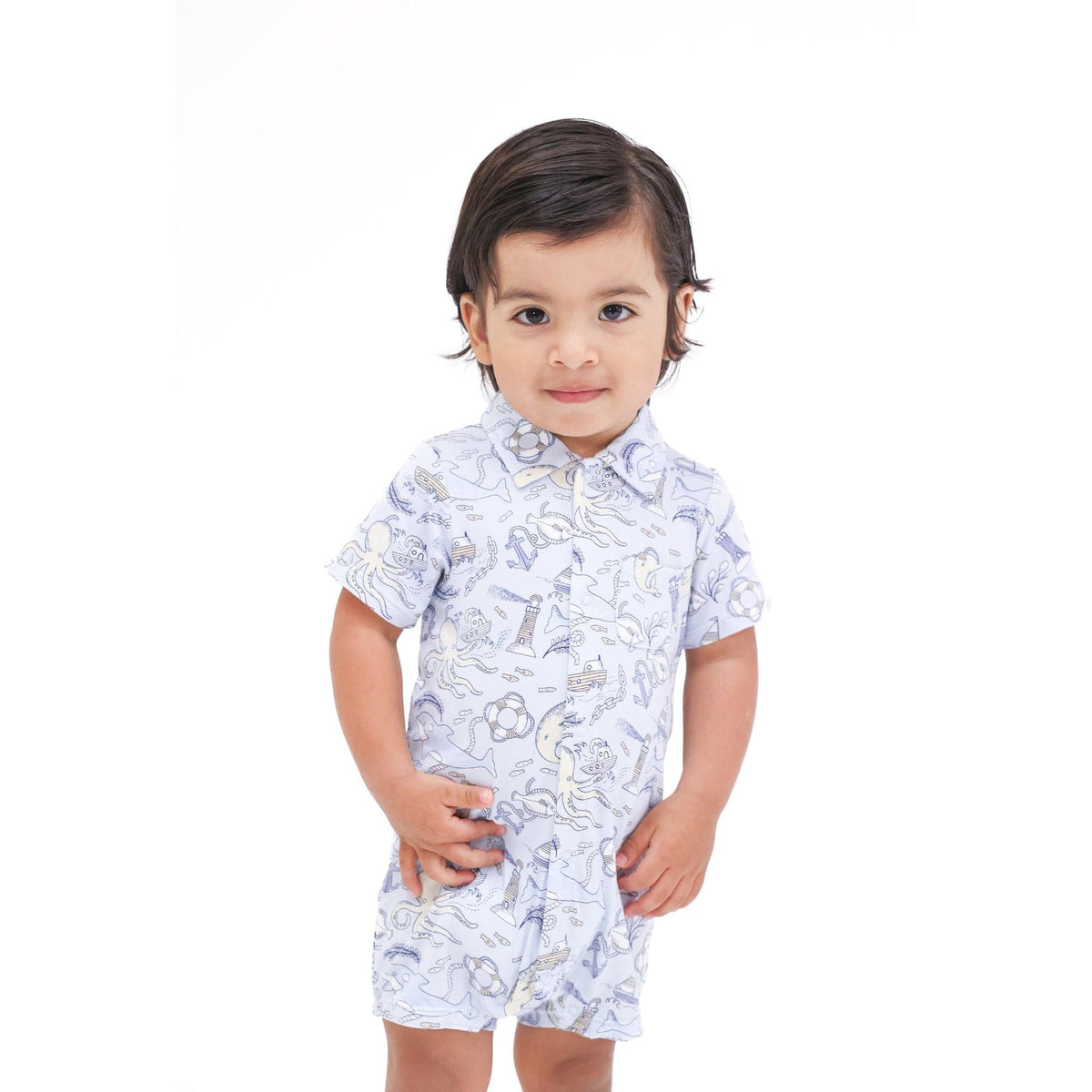Angel Dear Angel Dear Nautical Notebook Button Down Polo Shortie - Little Miss Muffin Children & Home