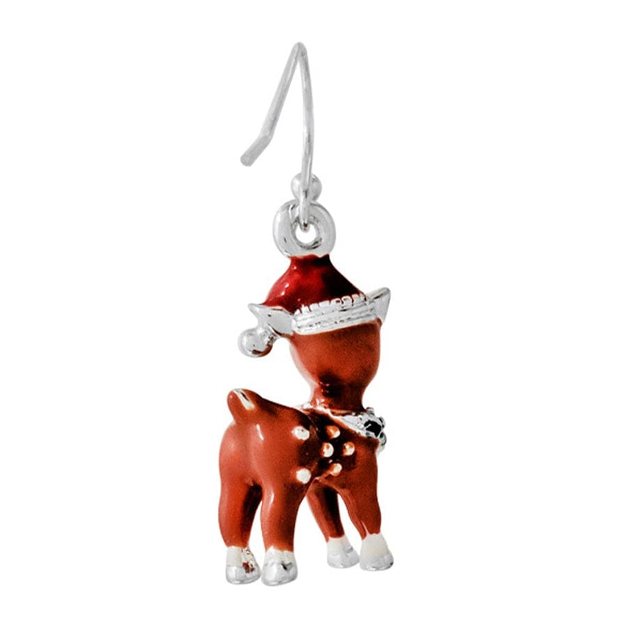 Fashion City Rudolph with Santa Hat Christmas Hook Earrings - Little Miss Muffin Children & Home