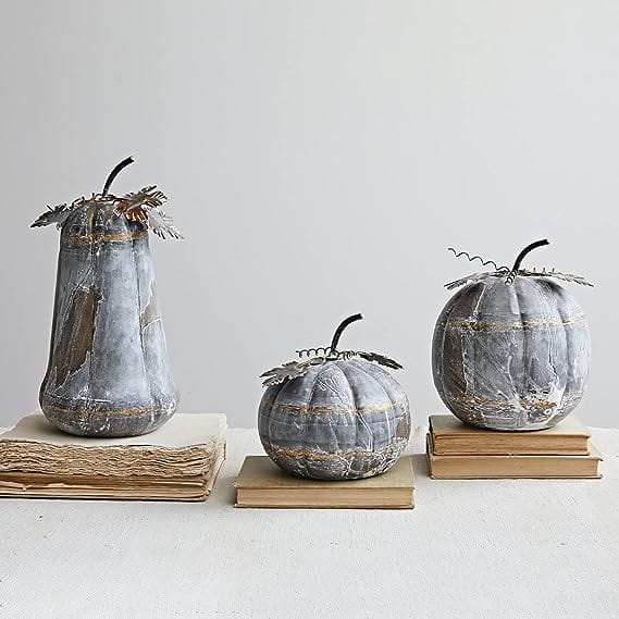 Creative Co-Op Creative Co-op Galvanized Metal Round Pumpkin, Distressed Zinc Finish - Little Miss Muffin Children & Home