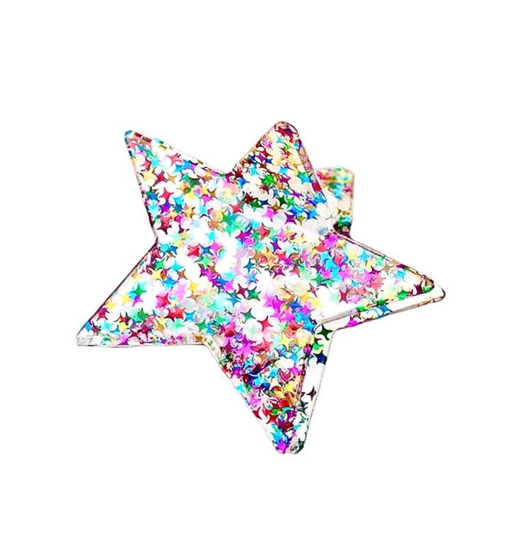 Mavi Bandz Mavi Bandz Glitter Clear Star Hair Claw Accessories - Little Miss Muffin Children & Home