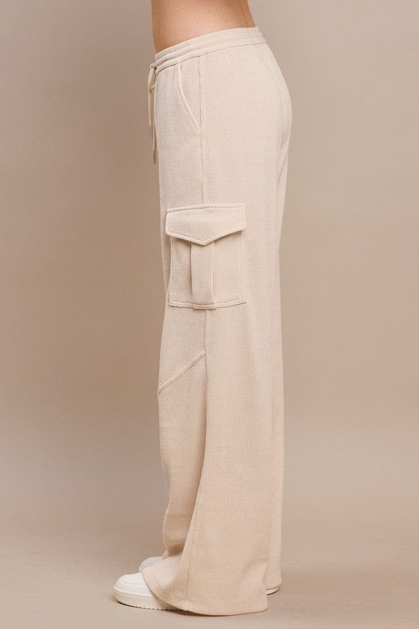 Yelete Yelete Corduroy Wide Leg Cargo Pants in Ivory - Little Miss Muffin Children & Home
