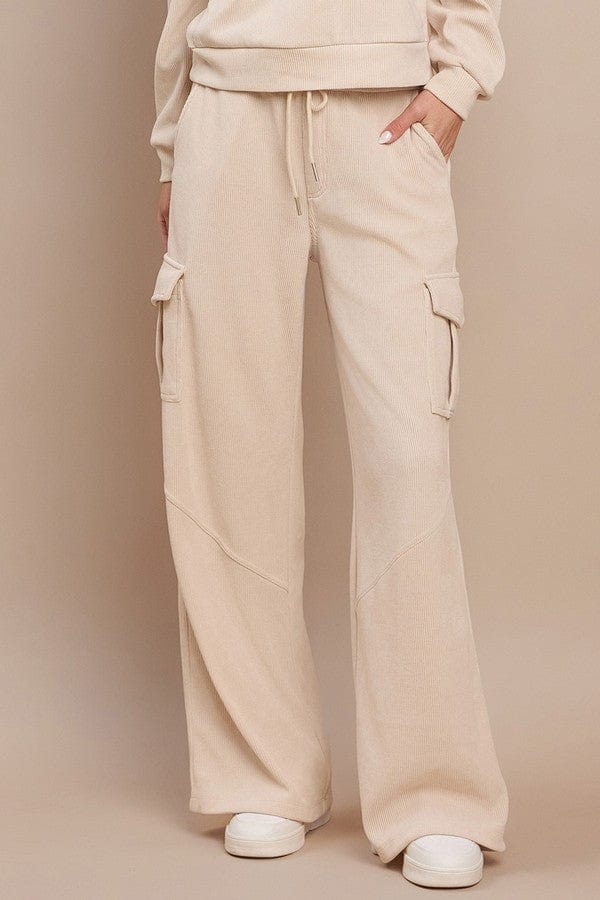 Yelete Yelete Corduroy Wide Leg Cargo Pants in Ivory - Little Miss Muffin Children & Home