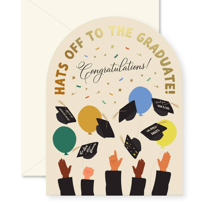 Ginger P Designs Hats Off Graduation Arch Greeting Card - Little Miss Muffin Children & Home