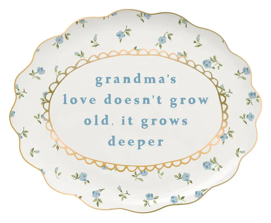 Grandma's Love Scallop Ceramic Heart Trinket Tray