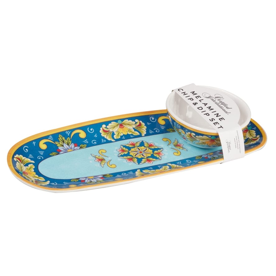 Certified International Certified International Palermo Melamine Gift Oval Tray 15in x 6in Dip Bowl - Little Miss Muffin Children & Home