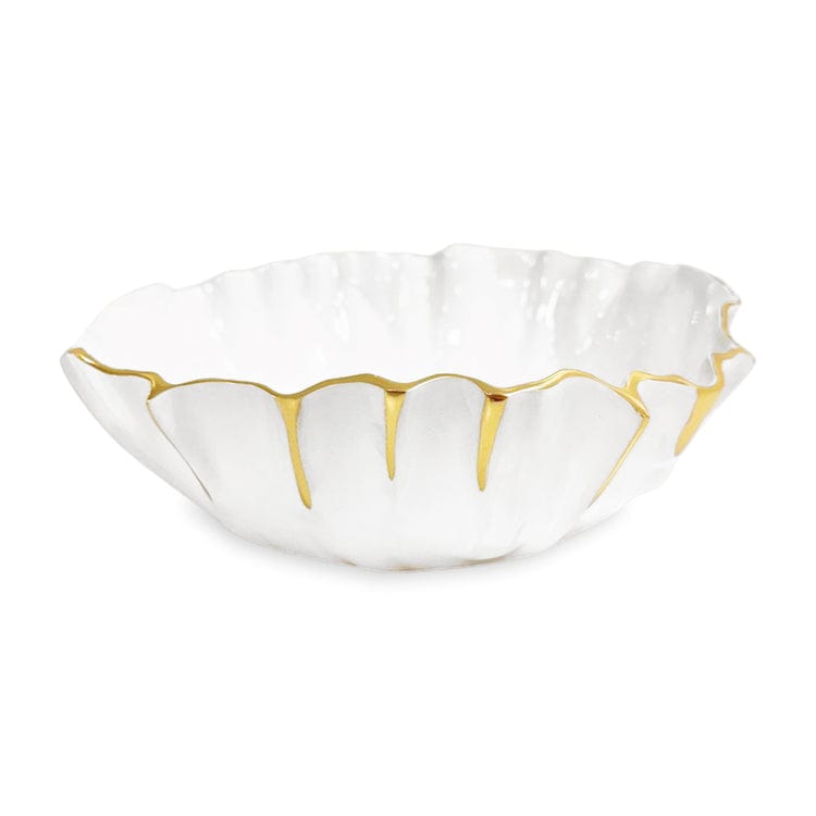 Beatriz Ball Beatriz Ball Thanni Mystic Medium Round Bowl, White & Gold - Little Miss Muffin Children & Home