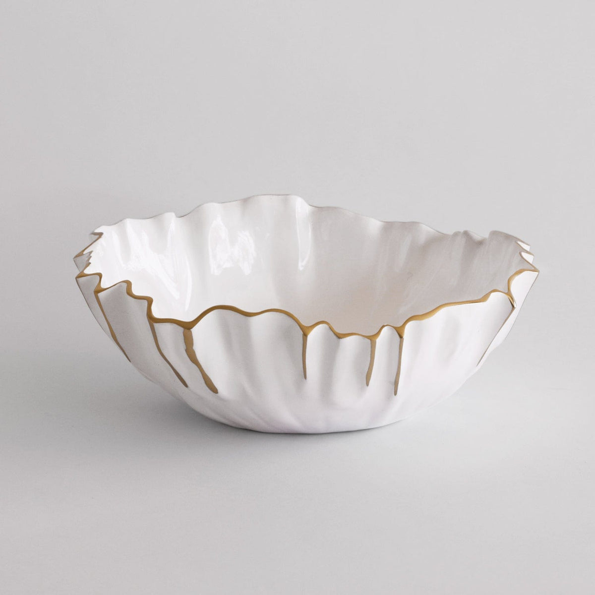 Beatriz Ball Beatriz Ball Thanni Mystic Medium Round Bowl, White & Gold - Little Miss Muffin Children & Home