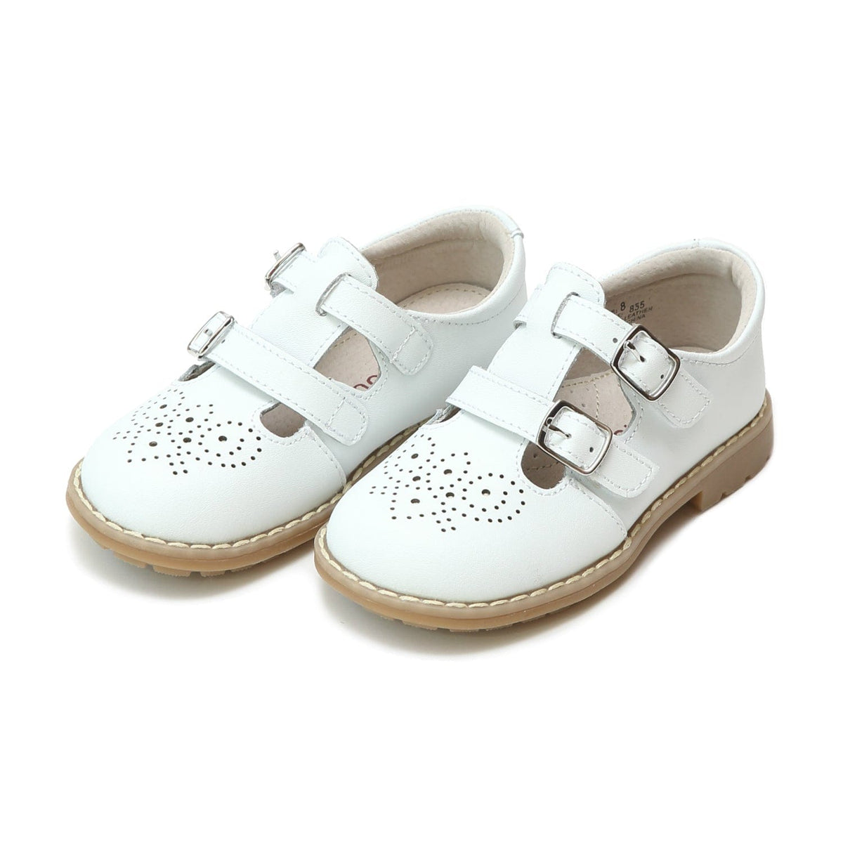L'Amour Shoes L'Amour Beatrix Double Vecro Strap in White - Little Miss Muffin Children & Home