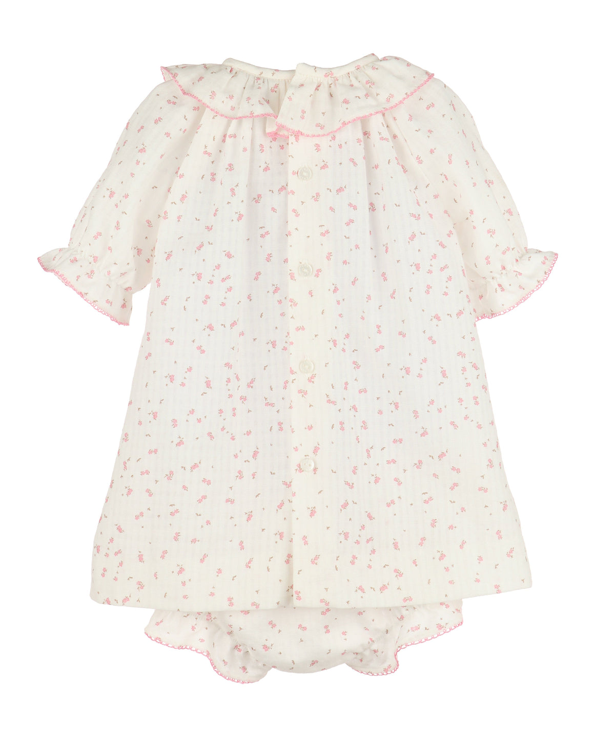 Casero & Associates Casero & Associates Tiny Floral Smock Bishop, Pink - Little Miss Muffin Children & Home
