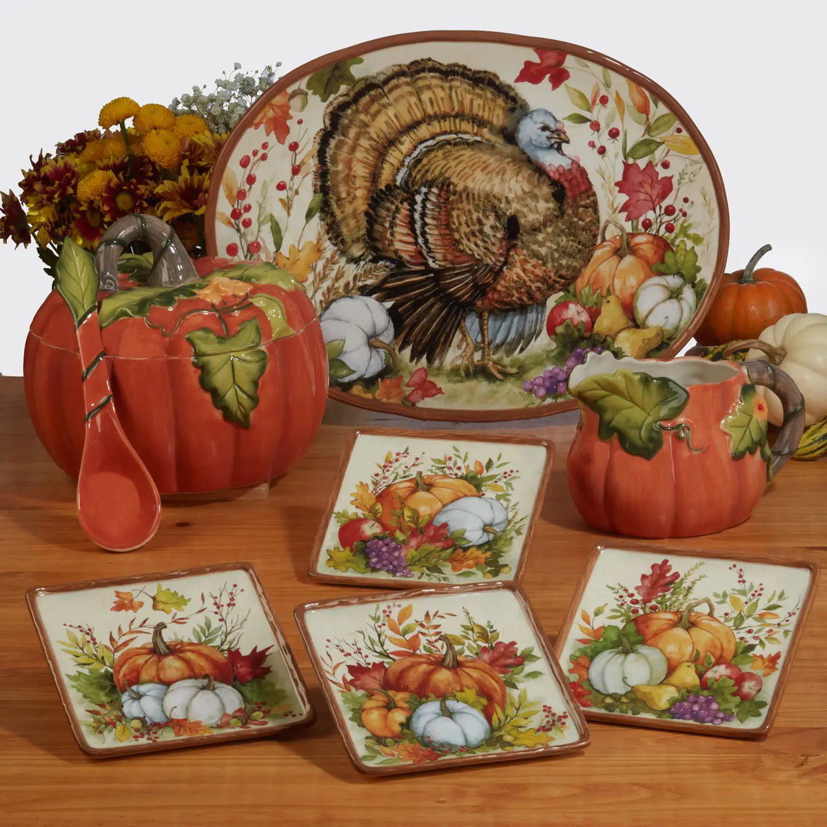 Harvest Blessings Fall Oval Turkey Platter