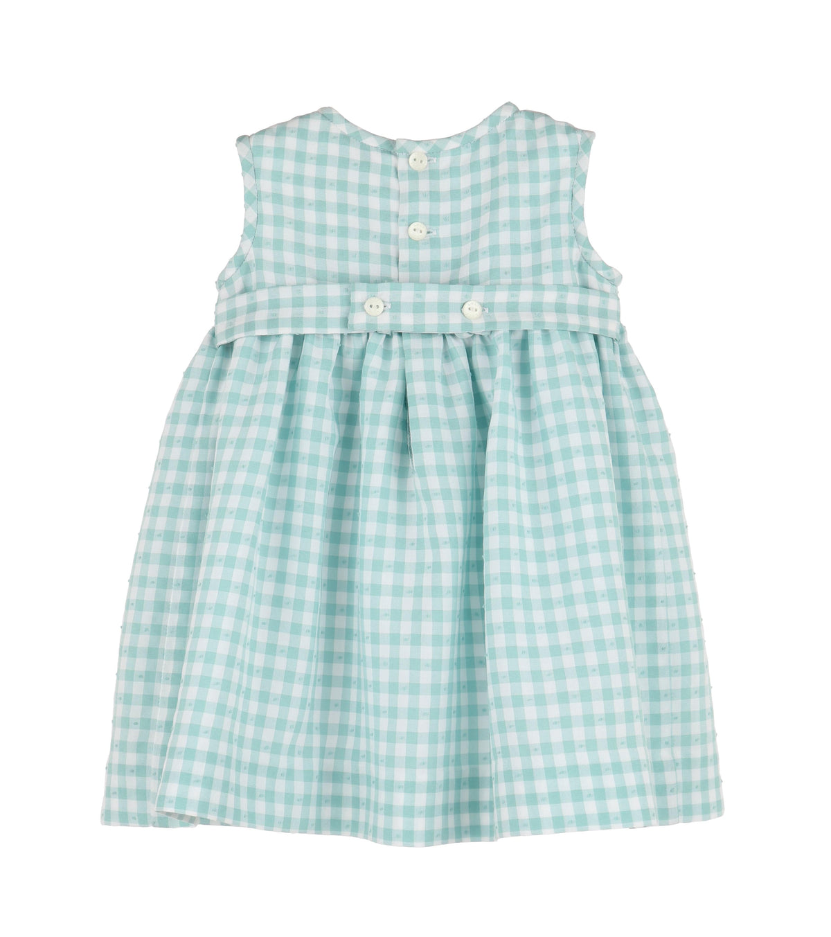 Casero & Associates Casero & Associates Gingham Swiss Dress, Turquoise - Little Miss Muffin Children & Home