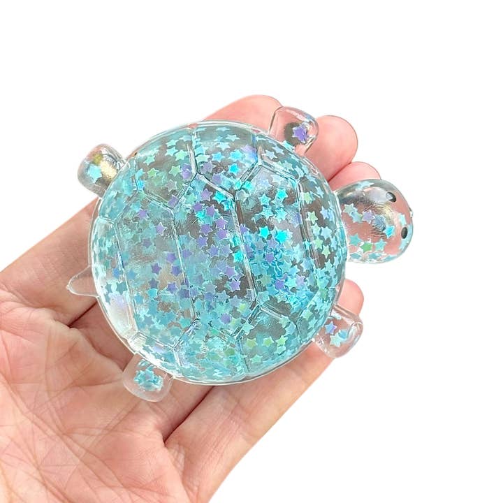 Auraquise Glitter Turtle Squishy Stress Relief Toy with Taffy-Like Texture, 5 Available Colors - Little Miss Muffin Children & Home