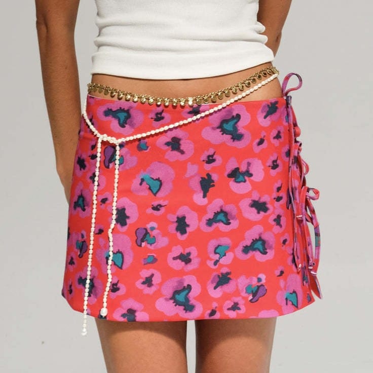 Rosa Clothing Rosa Clothing Sexy Strappy Mini Floral Print Beach Skirt, Coral - Little Miss Muffin Children & Home