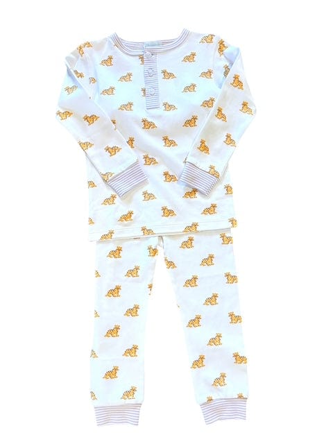 Lulu Bebe LSU Tiger Pima 2-Piece PJ Set with Striped Trim - Little Miss Muffin Children & Home